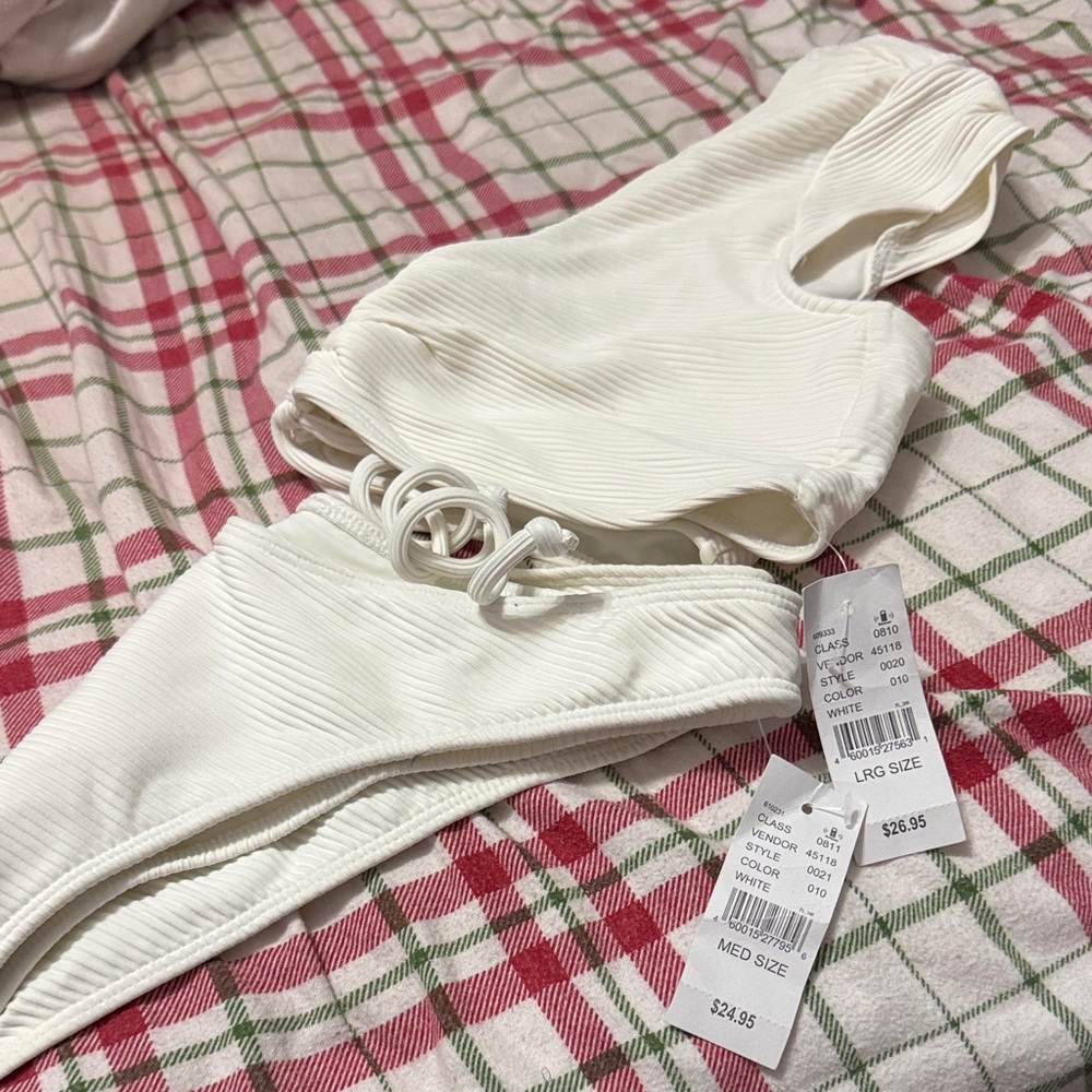 Pacsun LA Hearts White Ribbed Bikini